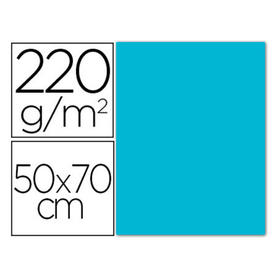 Cartulina lisa/rugosa 2 texturas 50x70 cm 220g/m2 azul turquesa