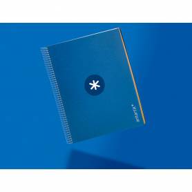 Cuaderno espiral liderpapel a4 micro antartik tapa forrada120h 100 gr horizontal 5 banda4 taladros color azul oscuro