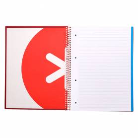 Cuaderno espiral liderpapel a4 micro antartik tapa forrada120h 100 gr horizontal 5 banda4 taladros color frambuesa