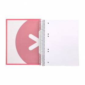 Cuaderno espiral liderpapel a5 micro antartik tapa forrada120h 90 gr liso 5 bandas 6 taladros color coral