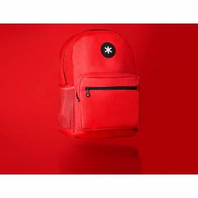 Cartera antartik mochila con asa y bolsillo frontal concremallera color rojo 320x140x430 mm