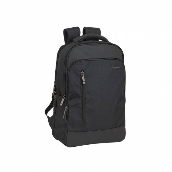 Mochila para portatil antartik 15,6/ con asa y 3 bolsillos exteriores adaptable a maleta color negro 290x440x150 mm