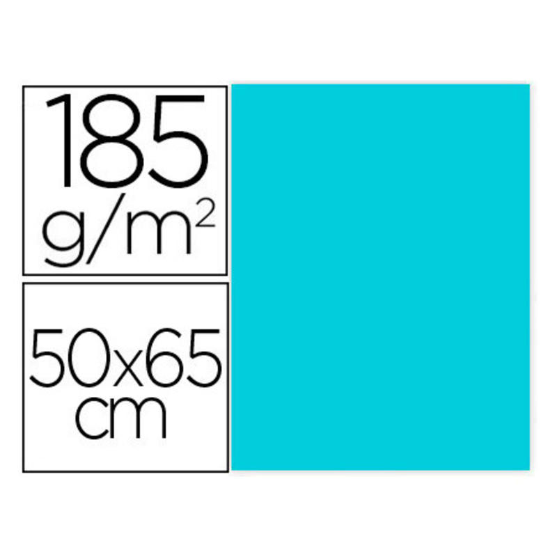 Cartulina guarro azul caribe 50x65 cm 185 gr