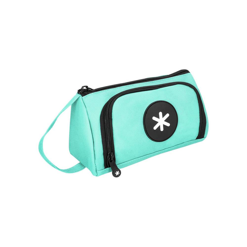 Bolso escolar portatodo antartik con bolsillo delantero desplegable color menta 110x85x200 mm