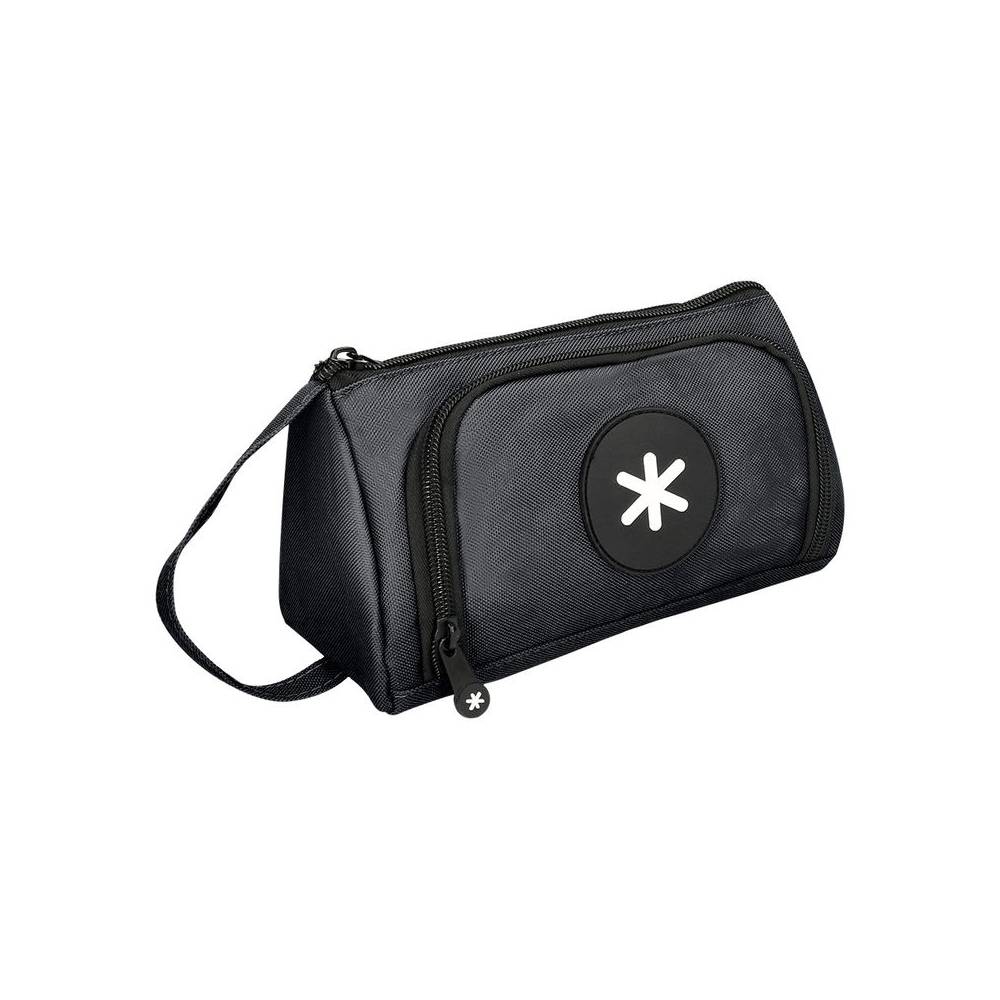 Bolso escolar portatodo antartik con bolsillo delantero desplegable color negro 110x85x200 mm