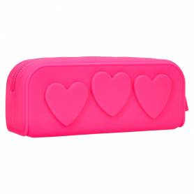 Bolso escolar portatodo liderpapel silicona corazones colores surtidos intensos