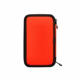 Plumier escolar antartik doble cremallera color rojo 28 piezas