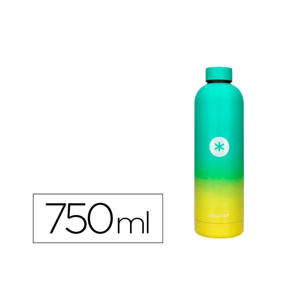 Botella portaliquidos antartik isotermica acero inoxidable libre de bpa colourful amarillo/verde 750 ml