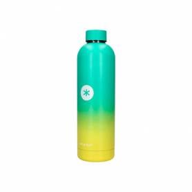 Botella portaliquidos antartik isotermica acero inoxidable libre de bpa colourful amarillo/verde 750 ml