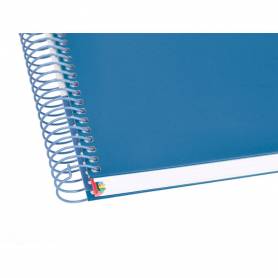 Cuaderno espiral liderpapel a5 micro antartik tapa forrada120h 90 gr cuadro 5mm 5 bandas6 taladros color azul oscuro