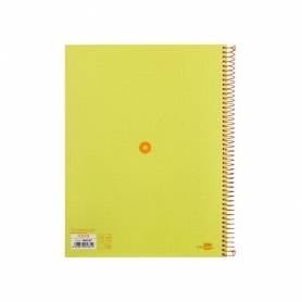 Cuaderno espiral liderpapel a4 micro antartik tapa forrada80h 90 gr rayado puntos 1 banda 4 taladros amarillo