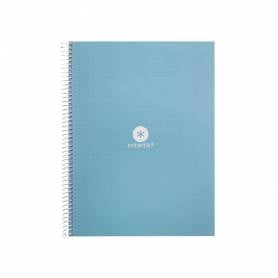 Cuaderno espiral liderpapel a4 micro antartik tapa forrada80h 90 gr rayado puntos 1 banda 4 taladros celeste