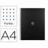 KB51 - Cuaderno espiral liderpapel a4 micro antartik tapa forrada80h 90 gr rayado puntos 1 banda 4 taladros negro