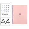 KB52 - Cuaderno espiral liderpapel a4 micro antartik tapa forrada80h 90 gr rayado puntos 1 banda 4 taladros rosa