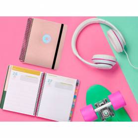 Agenda escolar antartik año 24 - 25 curso colección minimal pink día página a5