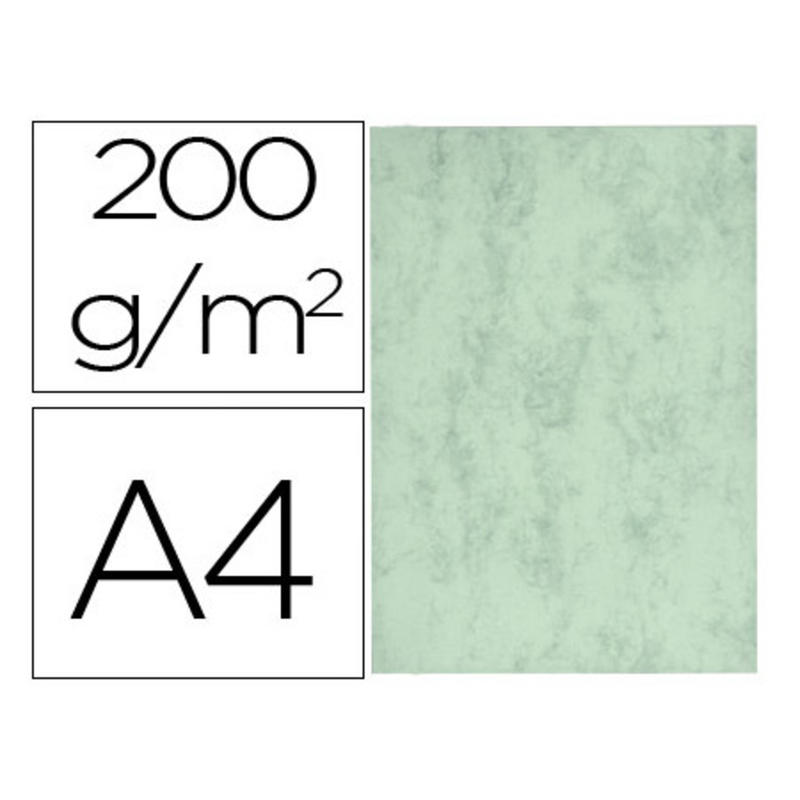 Cartulina marmoleada din a4 200 gr color verde paquete de 100 hojas