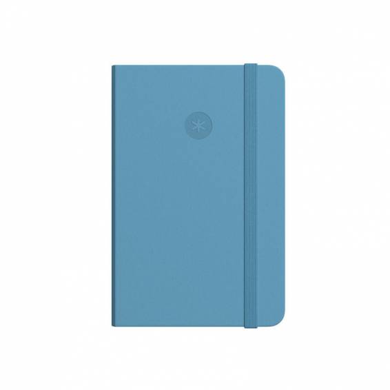 Cuaderno con gomilla antartik notes tapa dura a6 hojas lisas azul claro 100 hojas 80 gr fsc