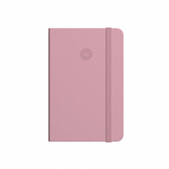 Cuaderno con gomilla antartik notes tapa dura a5 hojas lisas rosa pastel 100 hojas 80 gr fsc