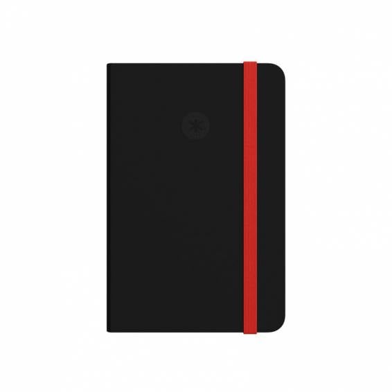 Cuaderno con gomilla antartik notes tapa dura a4 hojas lisas negro y rojo 100 hojas 80 gr fsc