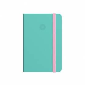 Cuaderno con gomilla antartik notes tapa dura a4 hojas puntos rosa y turquesa 100 hojas 80 gr fsc