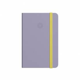 Cuaderno con gomilla antartik notes tapa dura a7 hojas lisas morado y amarillo 80 hojas 80 gr fsc