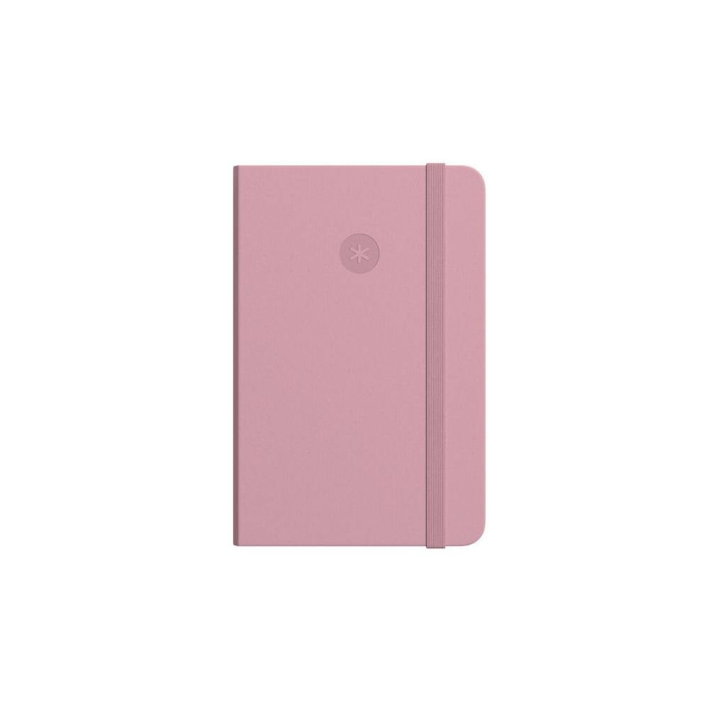 Cuaderno con gomilla antartik notes tapa blanda a5 hojas cuadricula rosa pastel 80 hojas 80 gr fsc