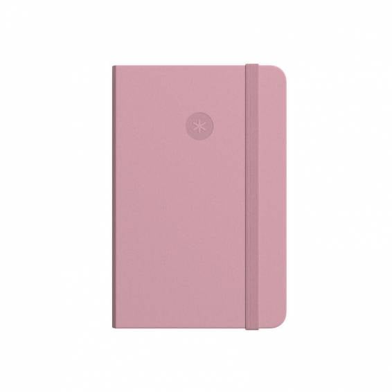 Cuaderno con gomilla antartik notes tapa blanda a5 hojas cuadricula rosa pastel 80 hojas 80 gr fsc