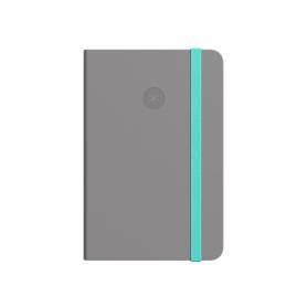 Cuaderno con gomilla antartik notes tapa blanda a5 hojas rayas gris y turquesa 80 hojas 80 gr fsc