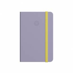 Cuaderno con gomilla antartik notes tapa blanda a6 cuadricula morado y amarillo 100 hojas 80 gr fsc