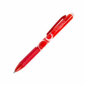 Boligrafo q-connect retractil borrable 0,7 mm color rojo