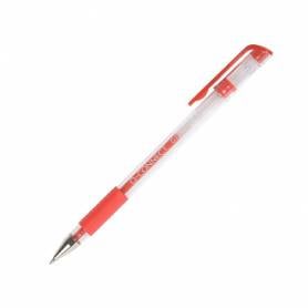 Boligrafo q-connect tinta gel rojo 0,7 mm sujecion de caucho