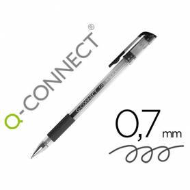 Boligrafo q-connect tinta gel negro 0,7 mm sujecion de caucho