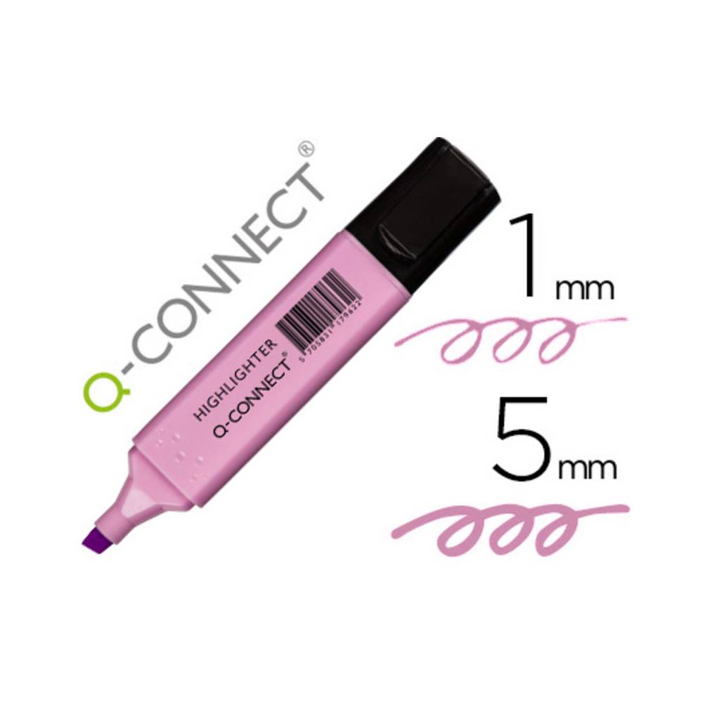 Rotulador q-connect fluorescente pastel violeta punta biselada