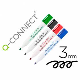 Rotulador q-connect pizarra blanca colores surtidos punta redonda 3 mm