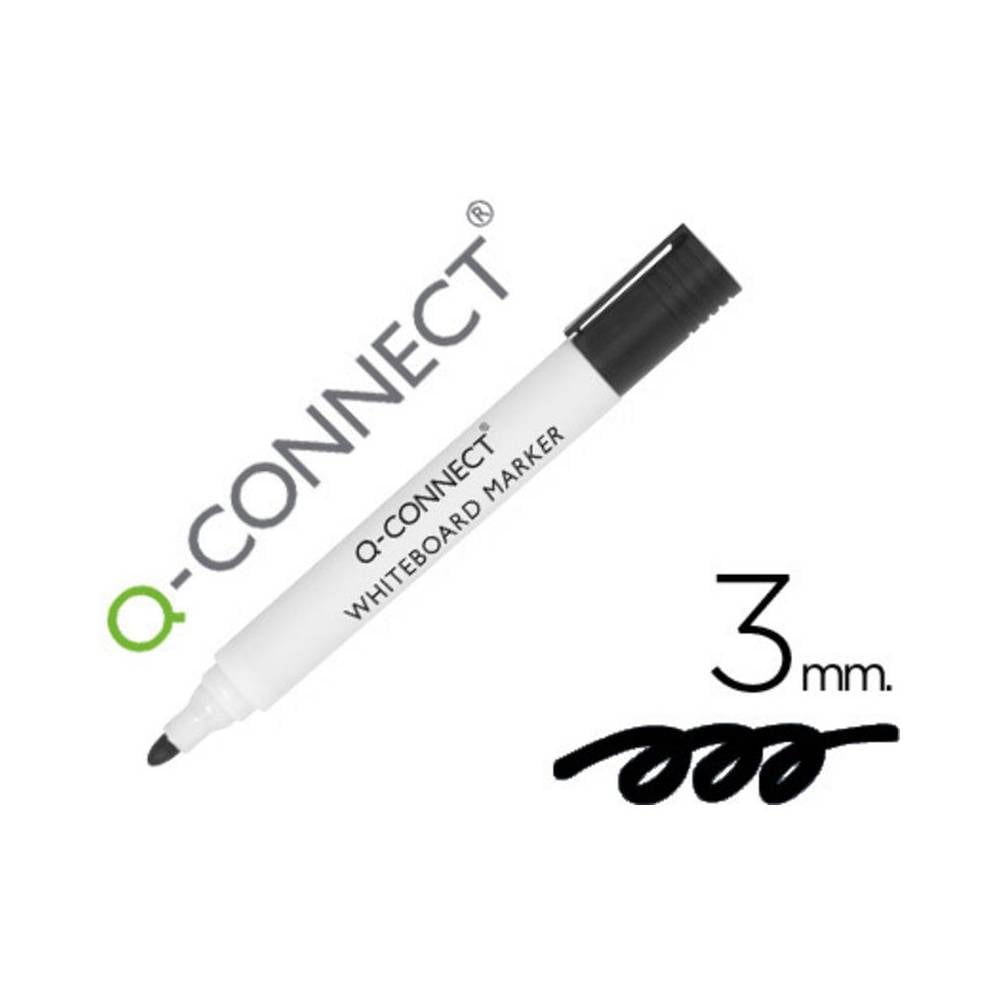 Rotulador q-connect pizarra blanca color negro punta redonda 3 mm