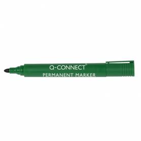 Rotulador q-connect marcador permanente verde punta redonda 3 mm