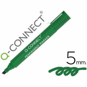 Rotulador q-connect marcador permanente verde punta biselada 5 mm