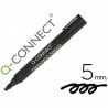 Rotulador q-connect marcador permanente negro punta biselada 5.0 mm - KF26042