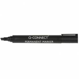 Rotulador q-connect marcador permanente negro punta biselada 5.0 mm