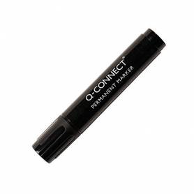 Rotulador q-connect marcador permanente negro punta biselada 5.0 mm