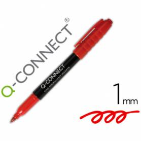 Rotulador q-connect para cd/dvd punta fibra permanente rojo punta redonda 1 mm