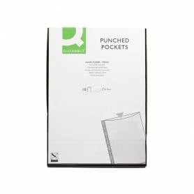 Funda multitaladro q-connect folio 120 mc cristal bolsa de 10 unidades