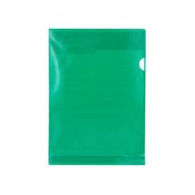 Carpeta dossier uñero plastico q-connect din a4 120 micras verde caja de 100 unidades