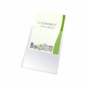 Funda portadocumento q-connect din a4 150 micras pvc transparente 210x297 mm