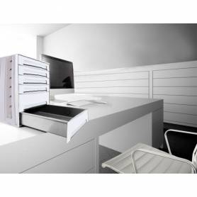 Fichero cajones de sobremesa q-connect 305x370x215 mm bandeja organizadora superior 6 cajones gris opaco