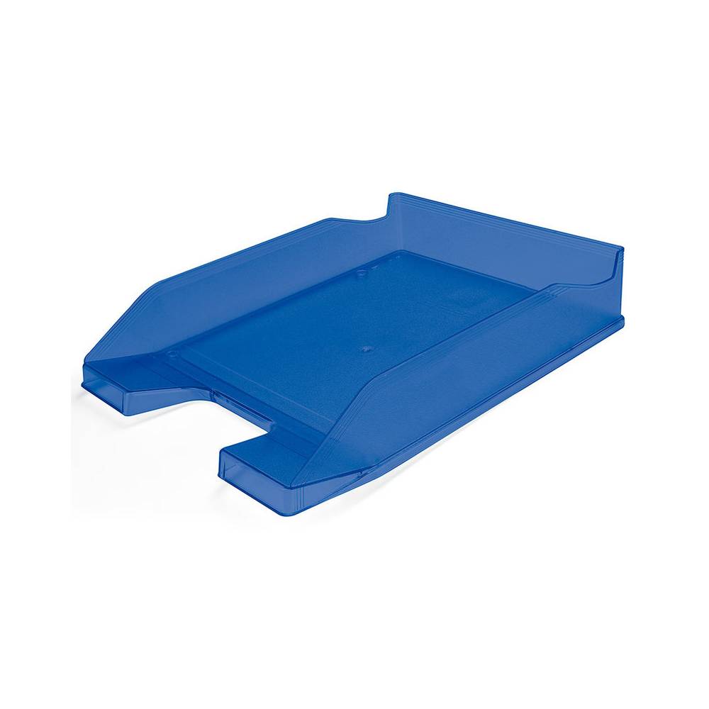 Bandeja sobremesa plastico q-connect azul transparente 240x70x340 mm