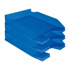 Bandeja sobremesa plastico q-connect azul transparente 240x70x340 mm