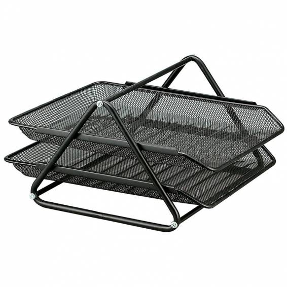 Bandeja sobremesa metalica q-connect rejilla gxa100 negra2 bandejas movibles 300x185x350 mm