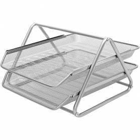 Bandeja sobremesa metalica q-connect rejilla gxa100 plata2 bandejas movibles 300x185x 350 mm