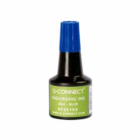 Tinta tampon q-connect azul bote 28 ml